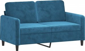 vidaXL vidaXL 2-osobowa sofa z poduszkami, niebieska, 120 cm, aksamit 4