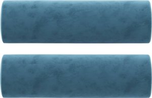 vidaXL vidaXL 2-osobowa sofa z poduszkami, niebieska, 120 cm, aksamit 5