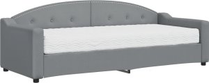 vidaXL vidaXL Sofa z materacem do spania, jasnoszara, 80x200 cm, tkanina 2