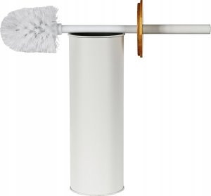 Sepio Szczotka do wc biała z drewnem łazienkowa wolnostojąca biała matowa tuba 5