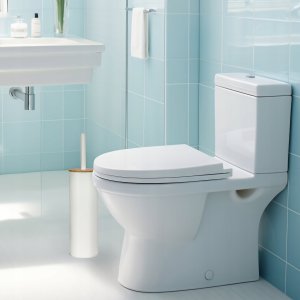 Sepio Szczotka do wc biała z drewnem łazienkowa wolnostojąca biała matowa tuba 9