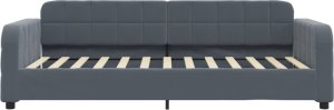 vidaXL vidaXL Sofa z materacem do spania, ciemnoszara, 100x200 cm, aksamit 4