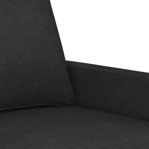 vidaXL vidaXL 4-częściowy komplet wypoczynkowy, obity tkaniną, czarna 7