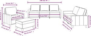 vidaXL vidaXL 4-częściowy komplet wypoczynkowy, obity tkaniną, czarna 10