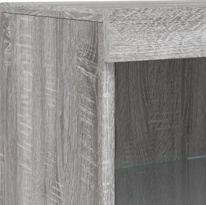 vidaXL Szafka z oświetleniem LED, szary dąb sonoma, 162x37x100 cm 11