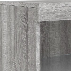 vidaXL Szafka z oświetleniem LED, szary dąb sonoma, 162x37x100 cm 12