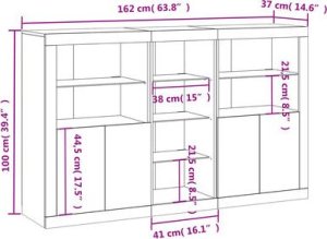 vidaXL Szafka z oświetleniem LED, szary dąb sonoma, 162x37x100 cm 17