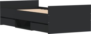vidaXL vidaXL Rama łóżka z wezgłowiem i zanóżkiem, czarna, 90x190 cm 8