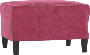 vidaXL vidaXL Fotel z podnóżkiem, winna czerwień, 60 cm, obity aksamit 5