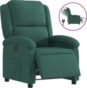 vidaXL vidaXL Elektryczny fotel rozkładany, ciemnozielony, obity aksamitem 2