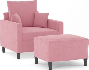 vidaXL vidaXL Fotel z podnóżkiem, różowy, 60 cm, obity aksamitem 2