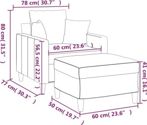 vidaXL vidaXL Fotel z podnóżkiem, różowy, 60 cm, obity aksamitem 7