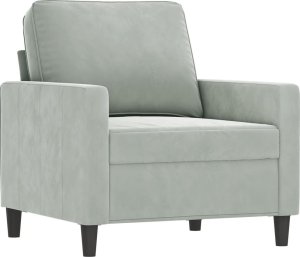 vidaXL vidaXL Fotel z podnóżkiem, jasnoszary, 60 cm, obity aksamit 4