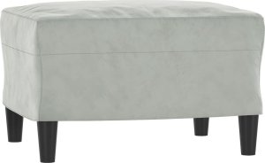 vidaXL vidaXL Fotel z podnóżkiem, jasnoszary, 60 cm, obity aksamit 5