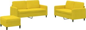 vidaXL vidaXL 3-cz. komplet wypoczynkowy, żółty, obity aksamitem 2