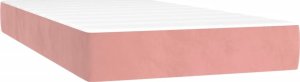 vidaXL vidaXL Łóżko kontynentalne z materacem, różowe, 120x190 cm, aksamit 5