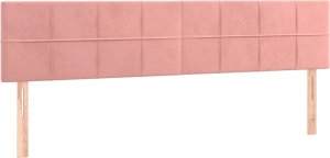 vidaXL vidaXL Łóżko kontynentalne z materacem, różowe, 120x190 cm, aksamit 7