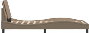 vidaXL vidaXL Rama łóżka z zagłówkiem, cappuccino, 100x200 cm, sztuczna skóra 5
