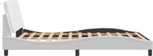 vidaXL vidaXL Rama łóżka z zagłówkiem, biała, 140x190cm, obita sztuczną skórą 5