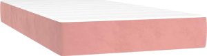 vidaXL vidaXL Łóżko kontynentalne z materacem, różowe, 120x190 cm, aksamit 5