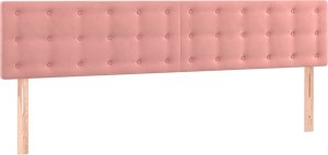 vidaXL vidaXL Łóżko kontynentalne z materacem, różowe, 120x190 cm, aksamit 7