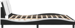 vidaXL vidaXL Rama łóżka z LED, czarno-biała, 180x200 cm, sztuczna skóra 8