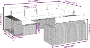 vidaXL vidaXL 10-cz. zestaw wypoczynkowy do ogrodu, z poduszkami, jasnoszary 9