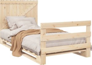 vidaXL vidaXL Rama łóżka z wezgłowiem, 100x200 cm, lite drewno sosnowe 4