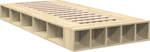 vidaXL vidaXL Rama łóżka, dąb sonoma, 90x190 cm, materiał drewnopochodny 3