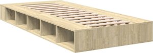 vidaXL vidaXL Rama łóżka, dąb sonoma, 90x190 cm, materiał drewnopochodny 6