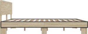 vidaXL vidaXL Rama łóżka, dąb sonoma, 200x200 cm, materiał drewnopochodny 5