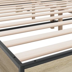 vidaXL vidaXL Rama łóżka, dąb sonoma, 200x200 cm, materiał drewnopochodny 7