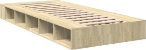 vidaXL vidaXL Rama łóżka, dąb sonoma, 75x190 cm, materiał drewnopochodny 3