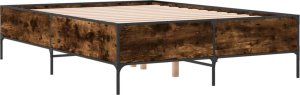 vidaXL vidaXL Rama łóżka, przydymiony dąb, 160x200cm, materiał drewnopochodny 3
