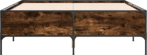 vidaXL vidaXL Rama łóżka, przydymiony dąb, 150x200cm, materiał drewnopochodny 4