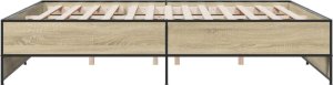 vidaXL vidaXL Rama łóżka, dąb sonoma, 180x200 cm, materiał drewnopochodny 5