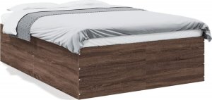 vidaXL vidaXL Rama łóżka, brązowy dąb, 135x190 cm, materiał drewnopochodny 2