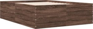 vidaXL vidaXL Rama łóżka, brązowy dąb, 135x190 cm, materiał drewnopochodny 3