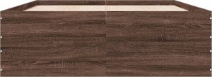 vidaXL vidaXL Rama łóżka, brązowy dąb, 135x190 cm, materiał drewnopochodny 4