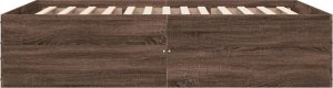 vidaXL vidaXL Rama łóżka, brązowy dąb, 135x190 cm, materiał drewnopochodny 5