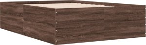 vidaXL vidaXL Rama łóżka, brązowy dąb, 135x190 cm, materiał drewnopochodny 6