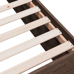 vidaXL vidaXL Rama łóżka, brązowy dąb, 135x190 cm, materiał drewnopochodny 7