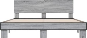 vidaXL vidaXL Rama łóżka, szary dąb sonoma, 150x200cm materiał drewnopochodny 4