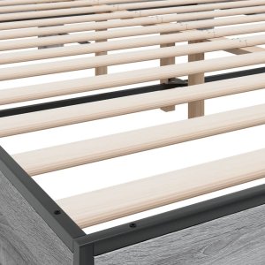 vidaXL vidaXL Rama łóżka, szary dąb sonoma, 150x200cm materiał drewnopochodny 7