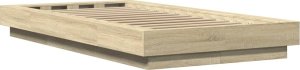 vidaXL vidaXL Rama łóżka, dąb sonoma, 75x190 cm, materiał drewnopochodny 6