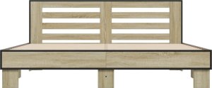 vidaXL vidaXL Rama łóżka, dąb sonoma, 200x200 cm, materiał drewnopochodny 4