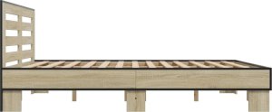 vidaXL vidaXL Rama łóżka, dąb sonoma, 200x200 cm, materiał drewnopochodny 5