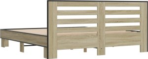 vidaXL vidaXL Rama łóżka, dąb sonoma, 200x200 cm, materiał drewnopochodny 6