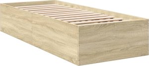vidaXL vidaXL Rama łóżka, dąb sonoma, 90x190 cm, materiał drewnopochodny 2