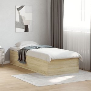 vidaXL vidaXL Rama łóżka, dąb sonoma, 90x190 cm, materiał drewnopochodny 3